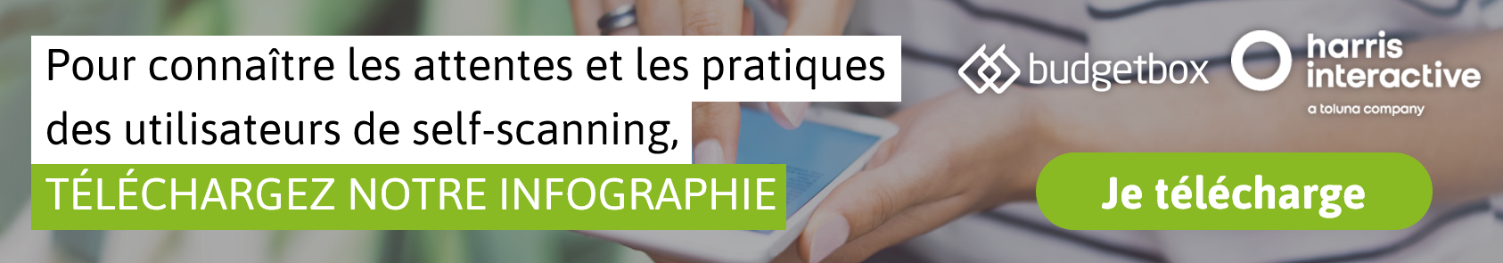 Bannière de présentation de notre infographie : "Pour connaître les attentes et les pratiques des utilisateurs de self-scanning."